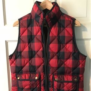 J. Crew buffalo check puffer vest